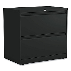 Alera Lateral File, 2 Legal/Letter-Size File Drawers, Black, 30" x 18" x 28" (ALEHLF3029BL)