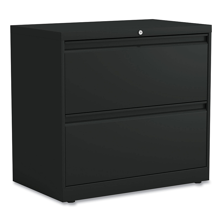 Alera Lateral File, 2 Legal/Letter-Size File Drawers, Black, 30" x 18" x 28" (ALEHLF3029BL)