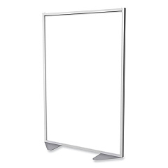Ghent Floor Partition with Aluminum Frame, 48.06 x 2.04 x 71.86, White (MP724820)