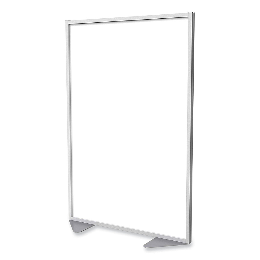 Ghent Floor Partition with Aluminum Frame, 48.06 x 2.04 x 71.86, White (MP724820)