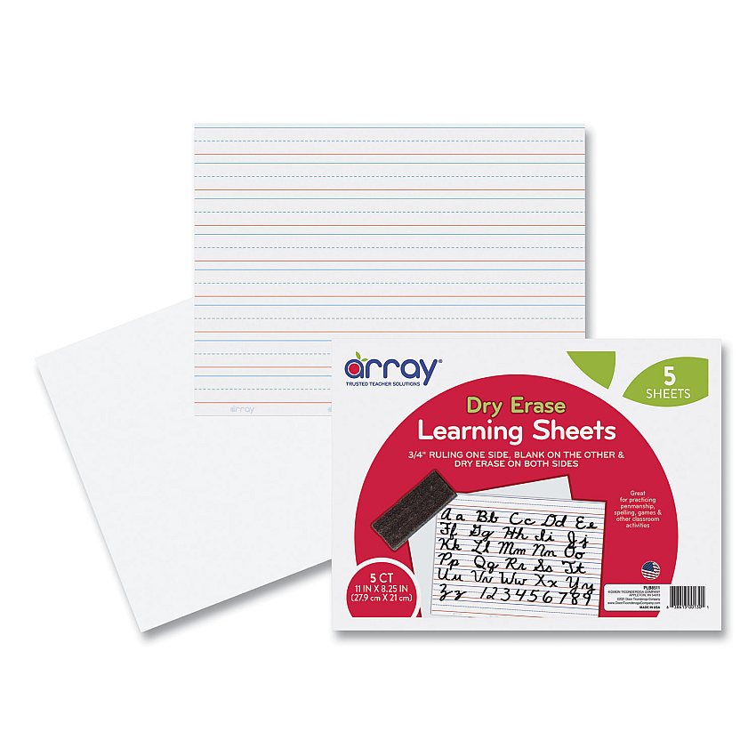 Pacon Dry Erase Learning Boards, 8 1/4 x 11, 5 Boards/PK (LB8511)