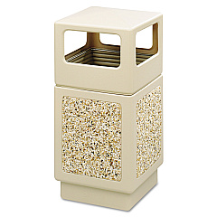 Safco Canmeleon Aggregate Panel Receptacles, Side-Open, 38 gal, Polyethylene, Tan (9472TN)