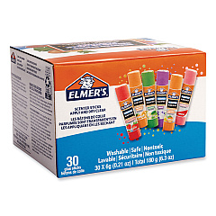 Elmer's Clear School Glue Stick, Scented, Assorted, 0.21 oz, Dries Clear, 30/Pack (2175692)