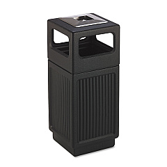 Safco Canmeleon Ash/Trash Receptacle, Square, Polyethylene, 15 gal, Textured Black (9474BL)