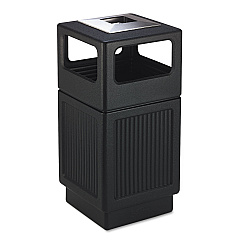 Safco Canmeleon Ash/Trash Receptacle, Square, Polyethylene, 38 gal, Textured Black (9477BL)