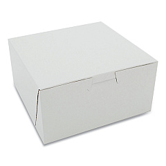 SCT White One-Piece Non-Window Bakery Boxes, Standard, 3 x 6 x 6, White, Paper, 250/Carton (1505)