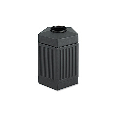 Safco Canmeleon Indoor/Outdoor Receptacle, Pentagon, Polyethylene, 45 gal, Black (9486BL)