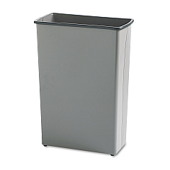 Safco Rectangular Wastebasket, Steel, 22 gal, Charcoal (9618CH)