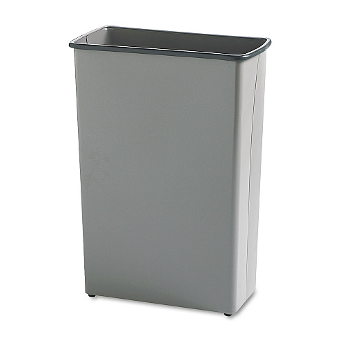 Safco Rectangular Wastebasket, Steel, 22 gal, Charcoal (9618CH)