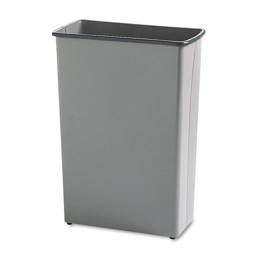 Safco Rectangular Wastebasket, Steel, 22 gal, Charcoal (9618CH)