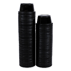 Boardwalk Souffle/Portion Cups, 2 oz, Polypropylene, Black, 20 Cups/Sleeve, 125 Sleeves/Carton (BWKPRTN2BL)