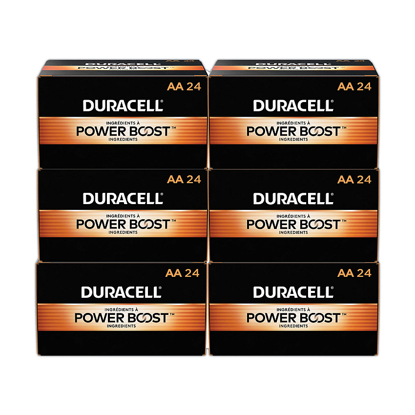 Duracell Power Boost CopperTop Alkaline AA Batteries, 144/Carton (MN1500BKD)
