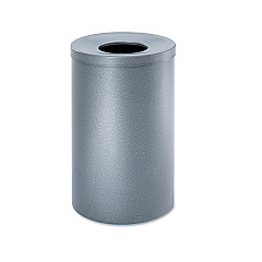 Safco Open-Top Waste Receptacle, Round, Steel, 35 gal, Black Speckle (9677NC)