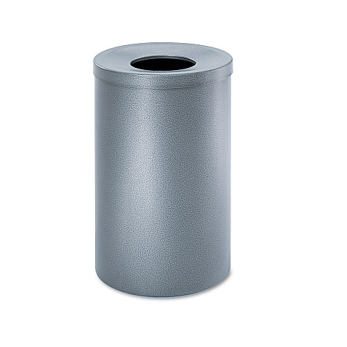 Safco Open-Top Waste Receptacle, Round, Steel, 35 gal, Black Speckle (9677NC)