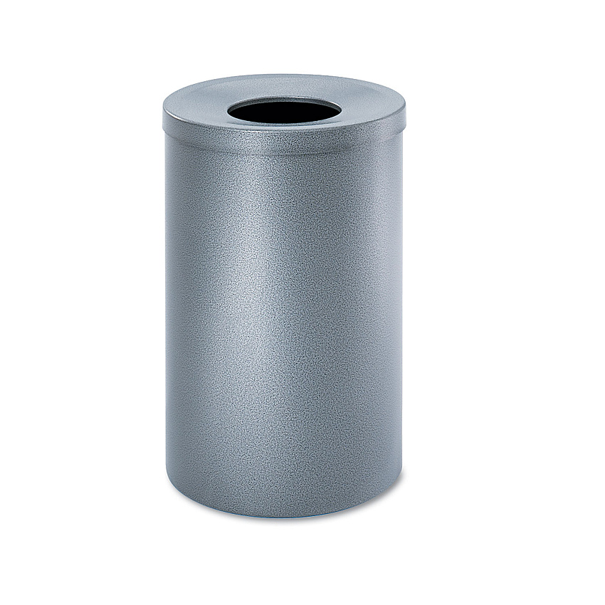Safco Open-Top Waste Receptacle, Round, Steel, 35 gal, Black Speckle (9677NC)