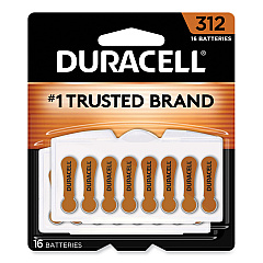 Duracell Hearing Aid Battery, #312, 16/Pack (DA312B16ZM09)