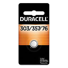 Duracell Button Cell Battery, 303/357, 1.5 V, 6/Box (D303357BX)