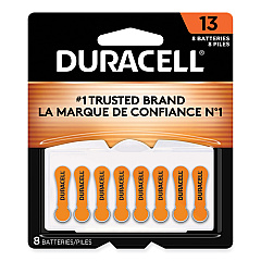 Duracell Hearing Aid Battery, #13, 8/Pack (DA13B8ZM09)