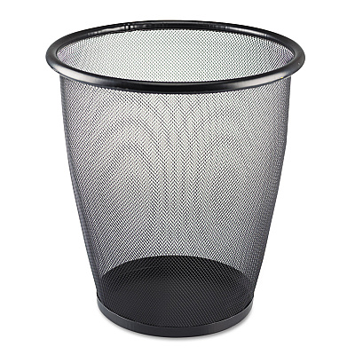 Safco Onyx Round Mesh Wastebasket, Steel Mesh, 5 gal, Black (9717BL)