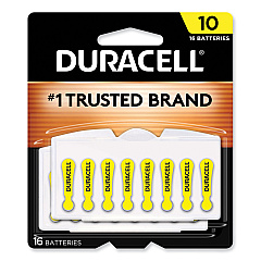 Duracell Hearing Aid Battery, #10, 16/Pack (DA10B16ZM10)