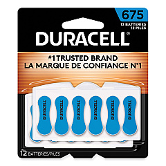 Duracell Hearing Aid Battery, #675, 12/Pack (DA675B12ZMR0)
