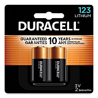 Duracell Specialty High-Power Lithium Battery, 123, 3 V, 2/Pack (DL123AB2BPK)