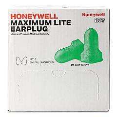 Howard Leight by Honeywell LPF-1 Max Lite Single-Use Earplugs, Cordless, 30NRR, Green, 200 Pairs