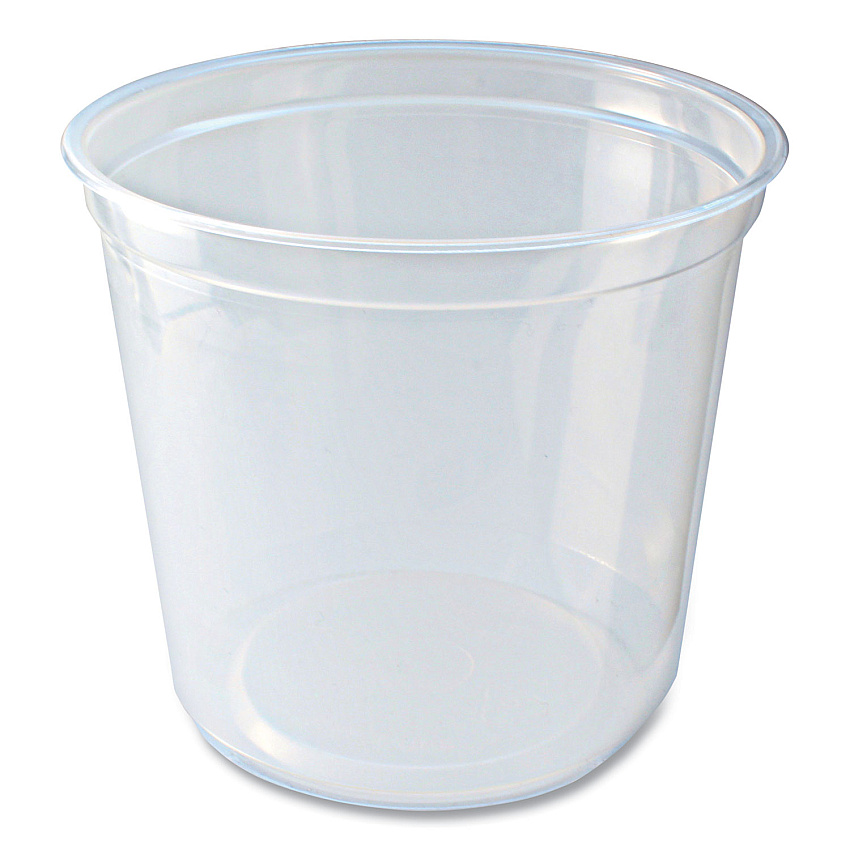 Fabri-Kal Microwavable Deli Containers, 24 oz, 4.6 Diameter x 4.1 h, Clear, Plastic, 500/Carton (PK24TC)
