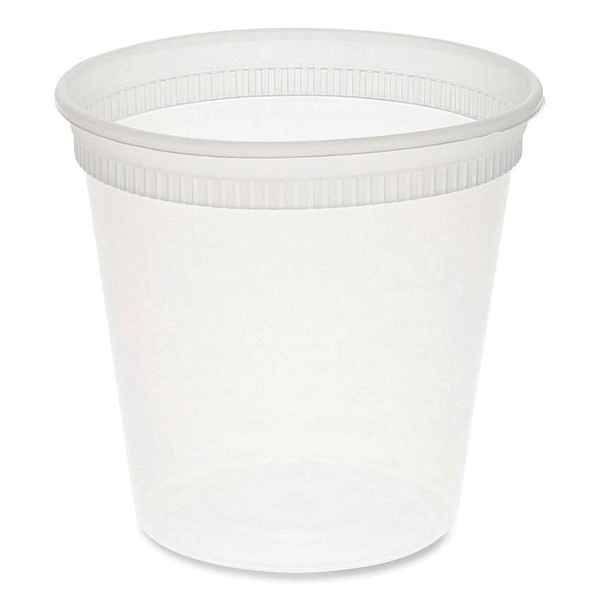 Pactiv Newspring DELItainer Microwavable Container, 24 oz, 4.55 x 4.55 x 4.35, Clear, Plastic, 480/Carton (YL5024)