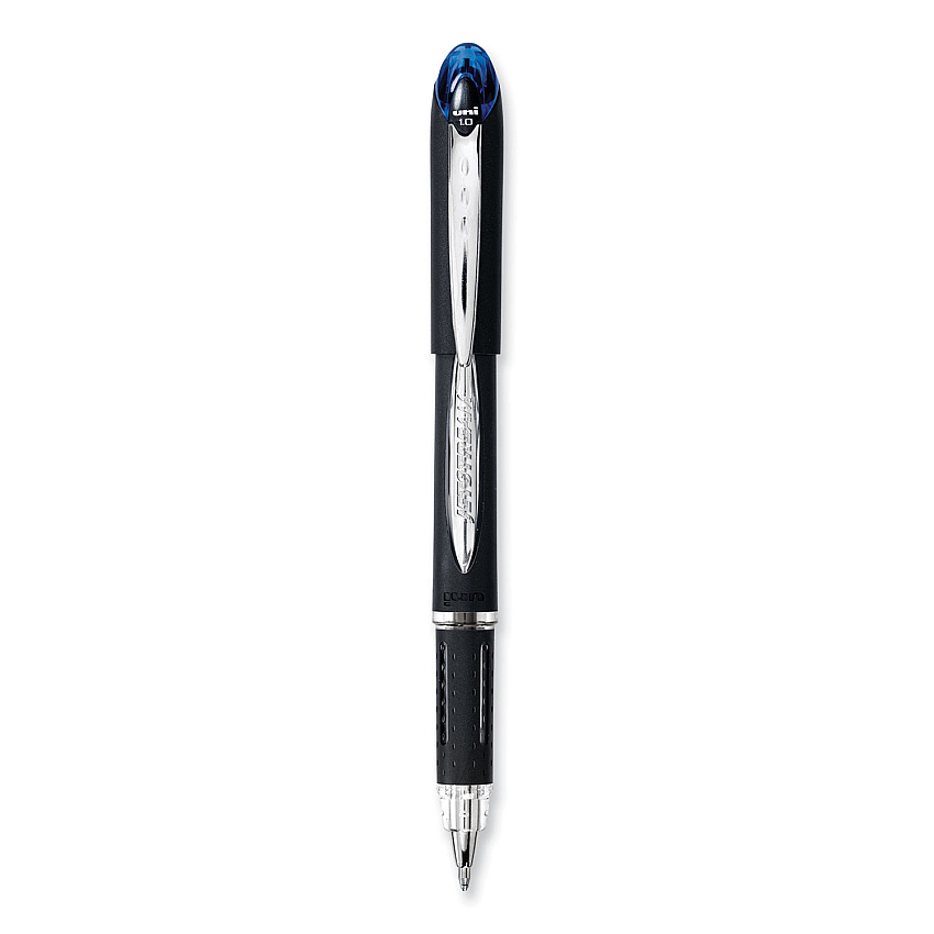 uni-ball Jetstream Stick Ballpoint Pen, Bold 1 mm, Blue Ink, Black Barrel (33922)