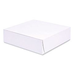 SCT Bakery Boxes, Standard, 9 x 9 x 2.5, White, Paper, 250/Carton (1553)