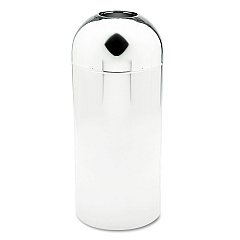 Safco Reflections Open-Top Dome Receptacle, Round, Steel, 15 gal, Chrome (9875)