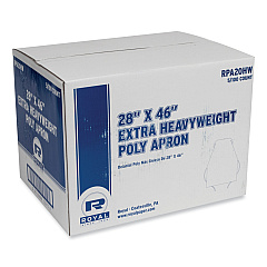 AmerCareRoyal Heavyweight Poly Aprons, 28 x 46, 1.77 mil, One Size Fits All, White, 500/Carton (RPA20HW)