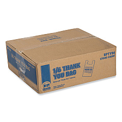 AmerCareRoyal Thank You Bags, 11.5 x 6.5 x 21, White with Red Print, 1,000/Carton (RPTYB6)