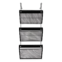 Universal Mesh Three-Pack Wall Files, 3 Sections, Letter Size, 14.13" x 3.38" x 8.5", Black (UNV20011)
