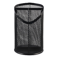 Universal Metal Mesh 3-Compartment Pencil Cup, 4.13" Diameter x 6"h, Black (UNV20019)