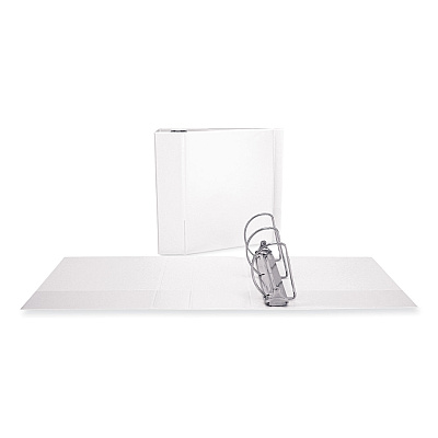 Universal Slant-Ring View Binder, 3 Rings, 4" Capacity, 11 x 8.5, White (UNV20994)
