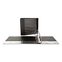 Universal Slant-Ring View Binder, 3 Rings, 4" Capacity, 11 x 8.5, Black (UNV20995)