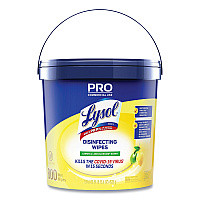 LYSOL Brand Professional Disinfecting Wipe Bucket, 1-Ply, 6 x 8, Lemon and Lime Blossom, White, 800 Wipes (99856EA)