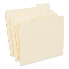 Universal Top Tab File Folders, 1/3-Cut Tabs: Assorted, Letter Size, 0.75" Expansion, Manila, 250/Carton (UNV18102)