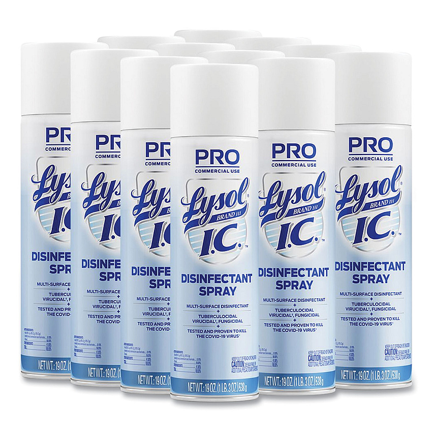 LYSOL Brand I.C. Disinfectant Spray, 19 oz Aerosol Spray, 12/Carton (95029CT)