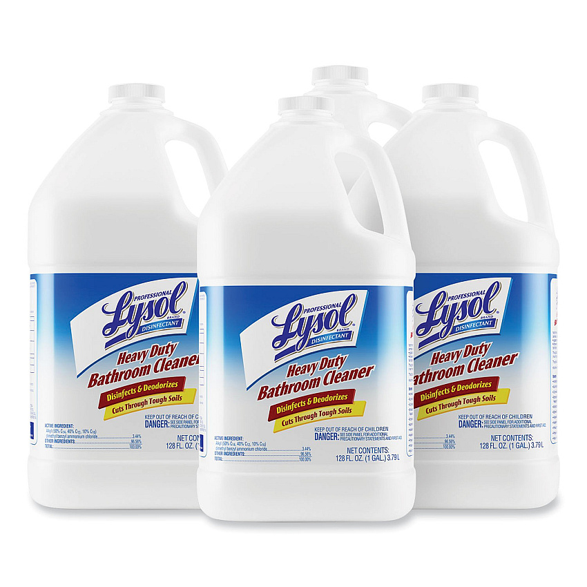 Professional LYSOL Brand Disinfectant Heavy-Duty Bathroom Cleaner Concentrate, 1 gal Bottle, 4/Carton (94201CT)