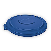 Rubbermaid Commercial Round Flat Top Lid, for 32 gal Round BRUTE Containers, 22.25" diameter, Blue (263100BE)