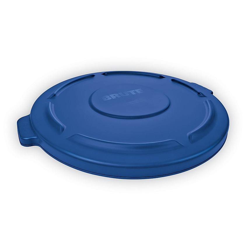 Rubbermaid Commercial Round Flat Top Lid, for 32 gal Round BRUTE Containers, 22.25" diameter, Blue (263100BE)