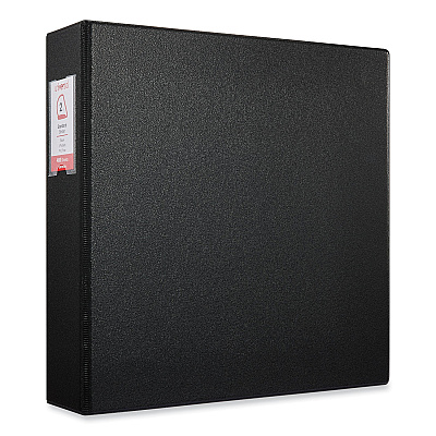 Universal Deluxe Non-View D-Ring Binder with Label Holder, 3 Rings, 2" Capacity, 11 x 8.5, Black (UNV20781)