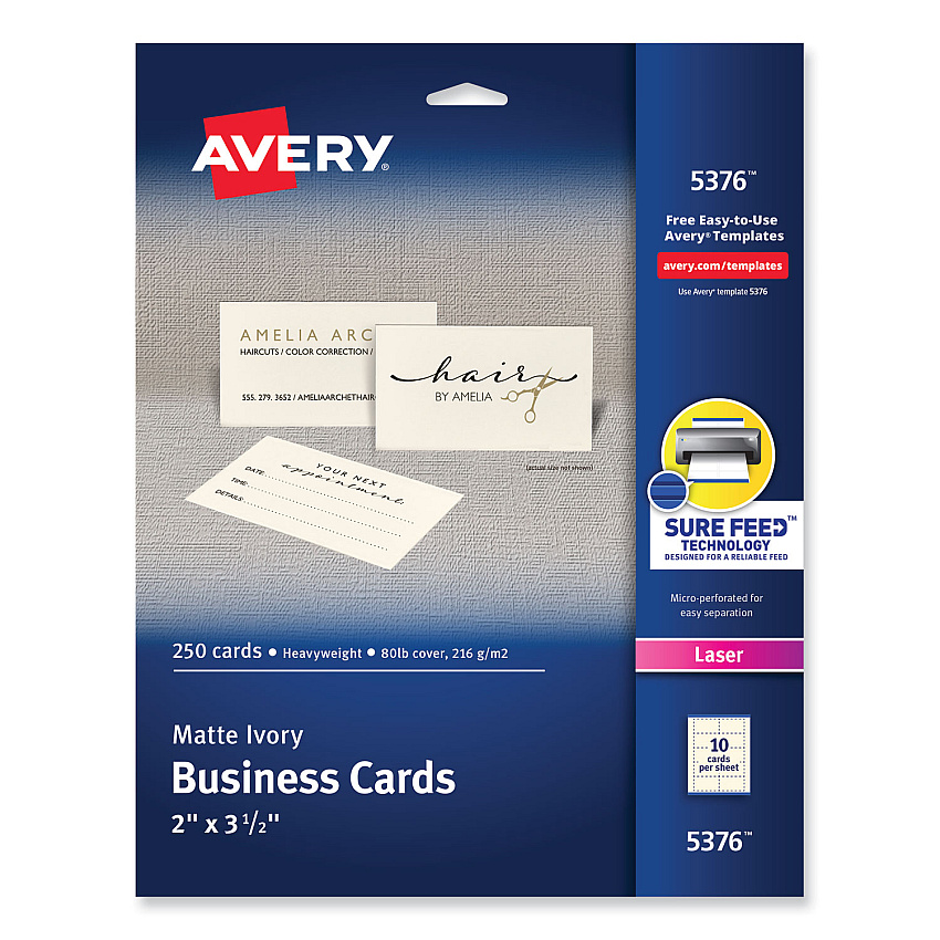 Avery 5376 Standard Printable Microperforated Business Cards