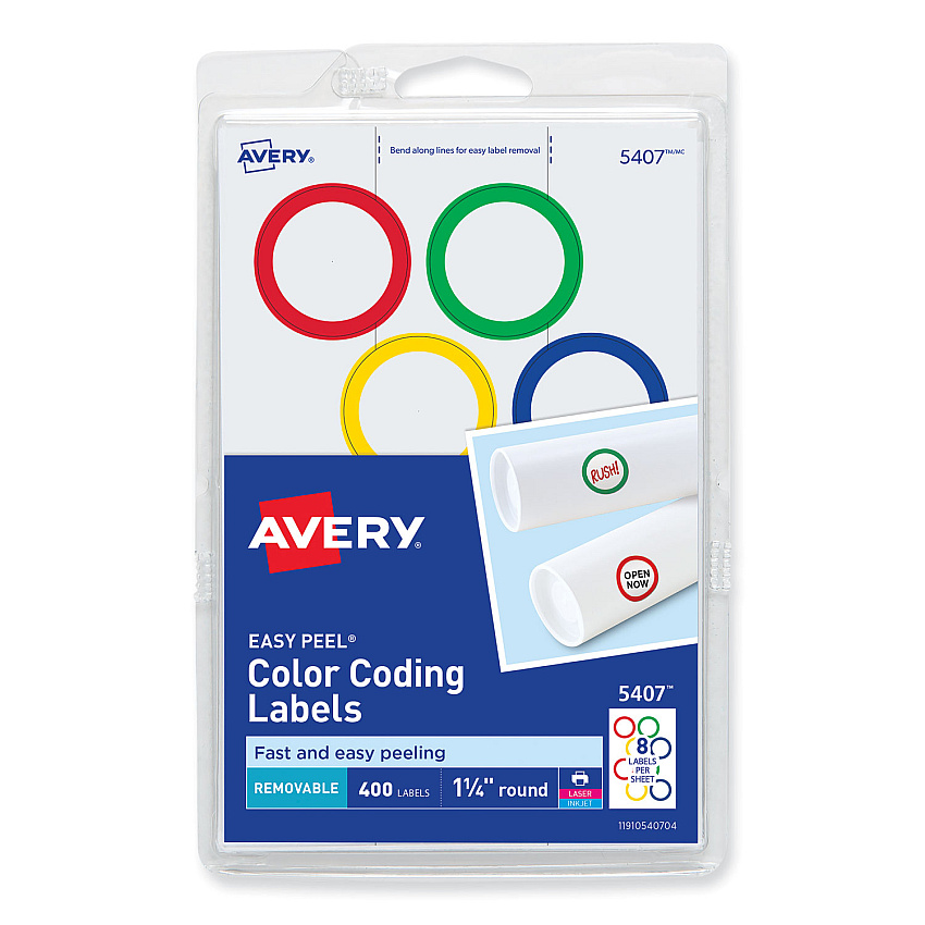 Avery 5407 Color Coding Labels