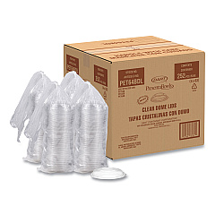 Dart PresentaBowls Lids, Clear, Fits 24-64 oz Bowls, 7.3" Diameter x 1.1"hj, Plastic, 252/Carton (PET64BDL)