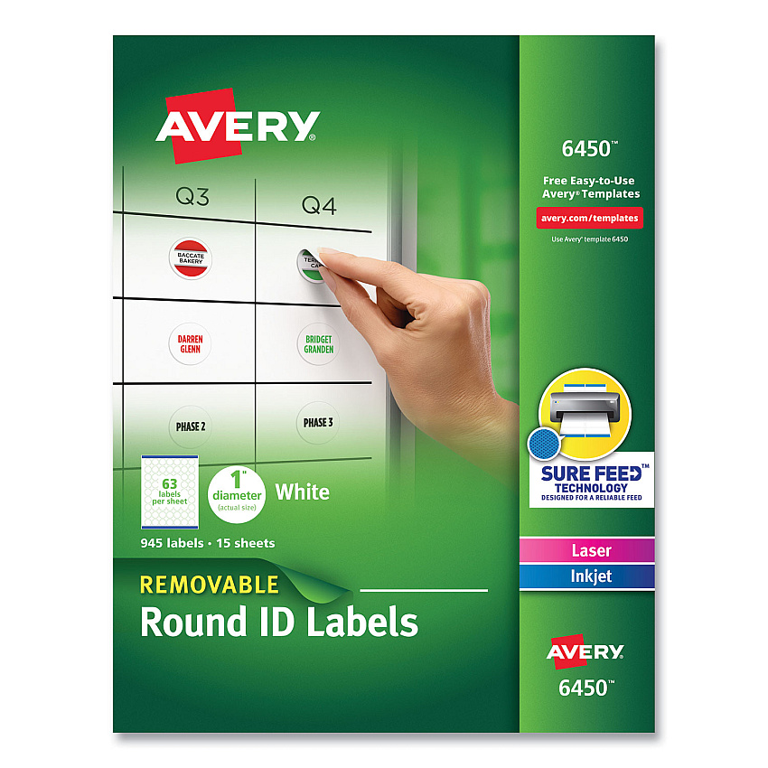 Avery 6450 Removable Multi-Use Labels