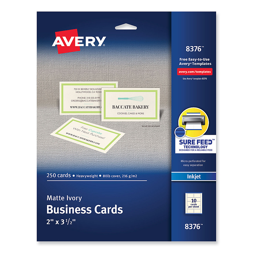 Avery 8376 Standard Printable Microperforated Business Cards